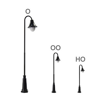 5 Lampadaires Modélisme Ferroviaire OO/HO - Éclairage LED - Laiton - Pré-assemblé