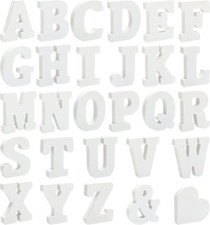 3 Inch 56 Pieces White Wood Letters Table Standing Alphabet Letters for Crafts W