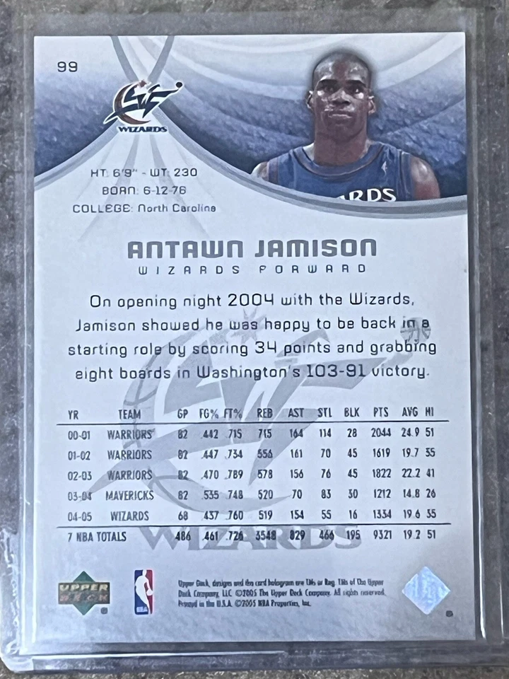 2005 SP Game Used Edition - Antawn Jamison #99 Silver Spectrum /10 Hard To Find - Image 2 of 2