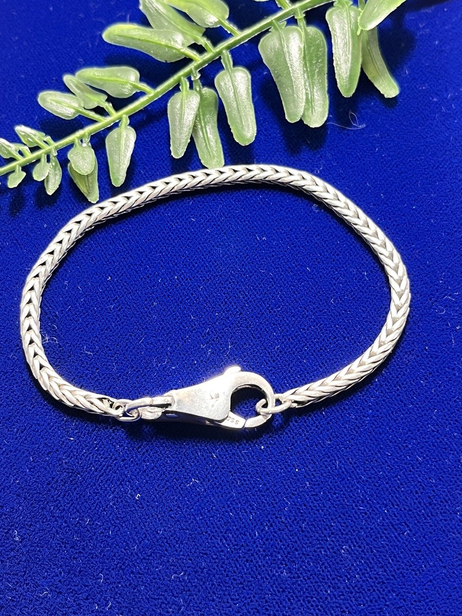 European Large Clasp Sterling Silver Foxtail Links 7-1/4