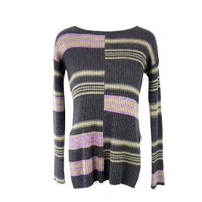 Frogbox Princess Pullover 36 S Grau Lila Beige Damen Longsleeve Strick Np129 Neu