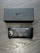 Rayban Sunglasses Eyeglasses Soft Leather Black Case w/ Cleaning Cloth  GiftBox