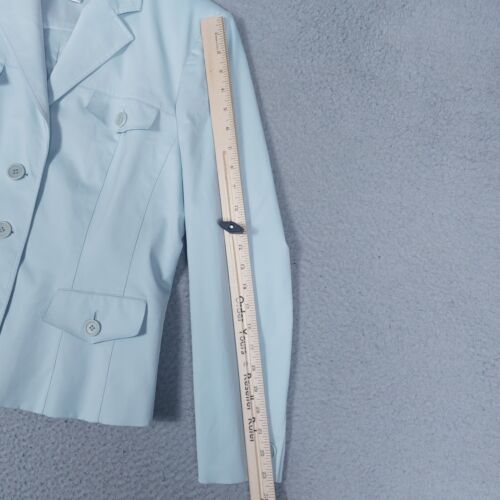 Talbots Blazer Women's 12 Blue Soft Shell Button Front Stretch Jacket Vintage - Picture 2 of 12