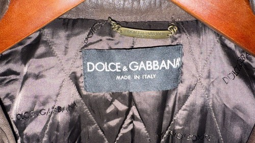 EU54/US44 XL🔥 Dolce & Gabbana Men Brown Leather Tall Coat Jacket ITALY Overcoat - Picture 9 of 11