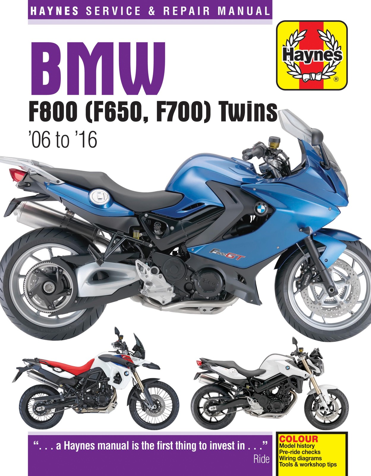 Haynes Manual 4872 for BMW F650/700/800GS/Adventure & F800GT/F800R/F800S/F800ST