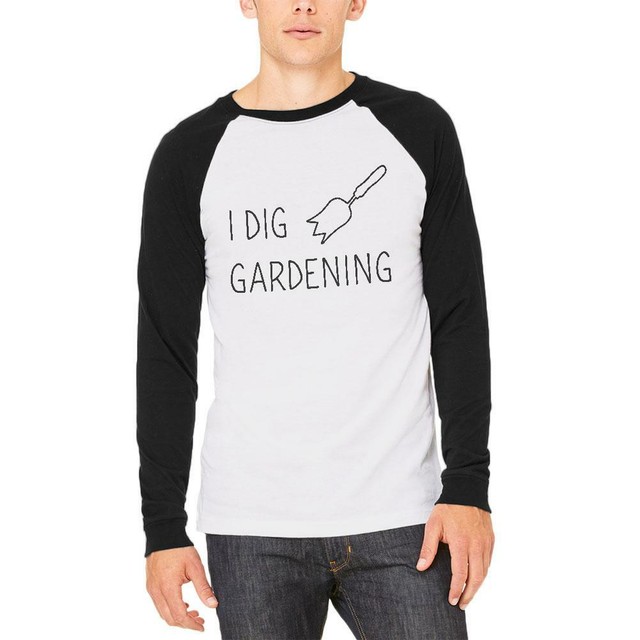 Gardening I Dig Gardening Tulip Trowel Mens Long Sleeve Raglan T Shirt