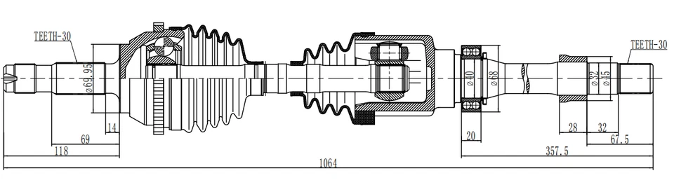 Front Right CV Axle Shaft LDV 8194300008 C00079279 For MAXUS V80 Bus Van EV80 - Imagen 2 de 2