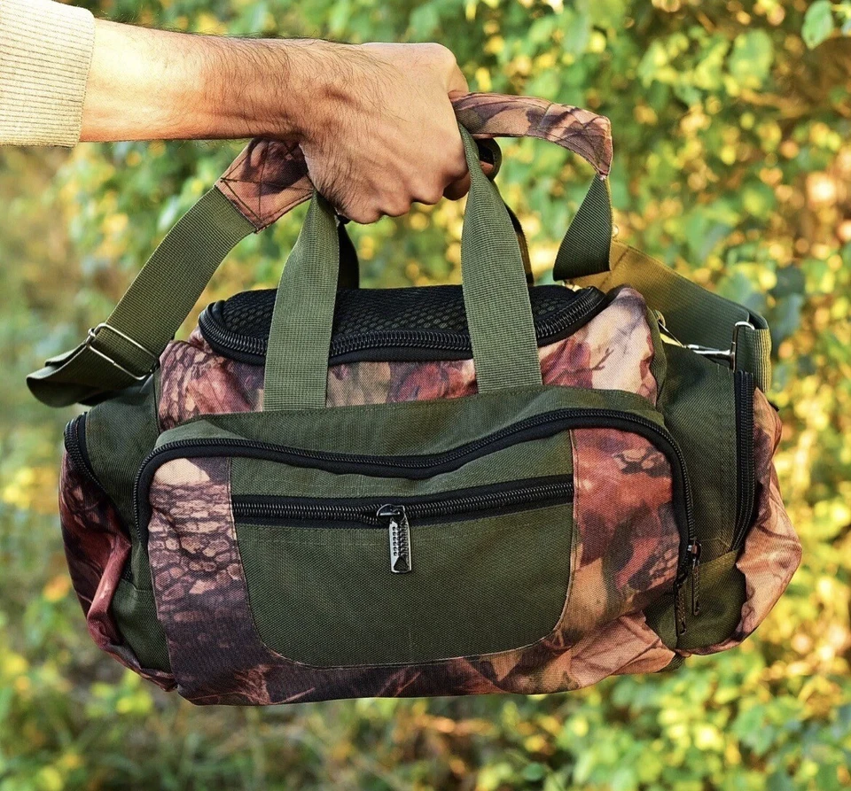 Military Small Camo Duffle Bag Hunting Fishing Gear Catch-All Carry-On Organizer - Image 2 of 4