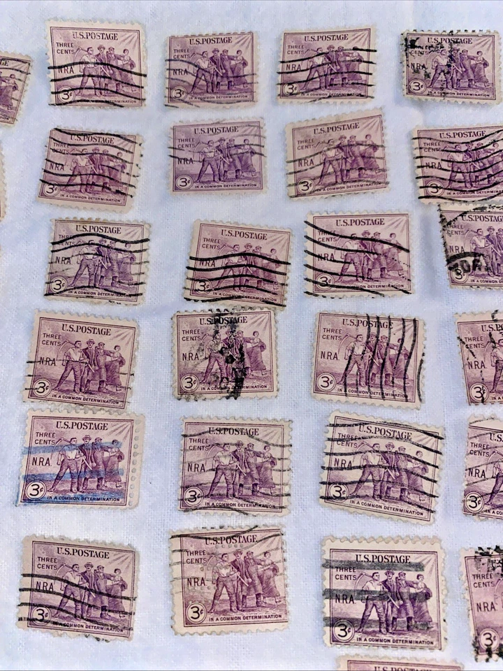 Lote De 94 Estampillas De Colección 1933 Estados Unidos 3 Centavos ACTO DE RECUPERACIÓN NRA Foto 3 de 4