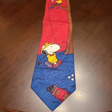 Vintage, NWT, Snoopy, Charlie Brown and Gang, Men's, Tie, NEW, Golf, Red