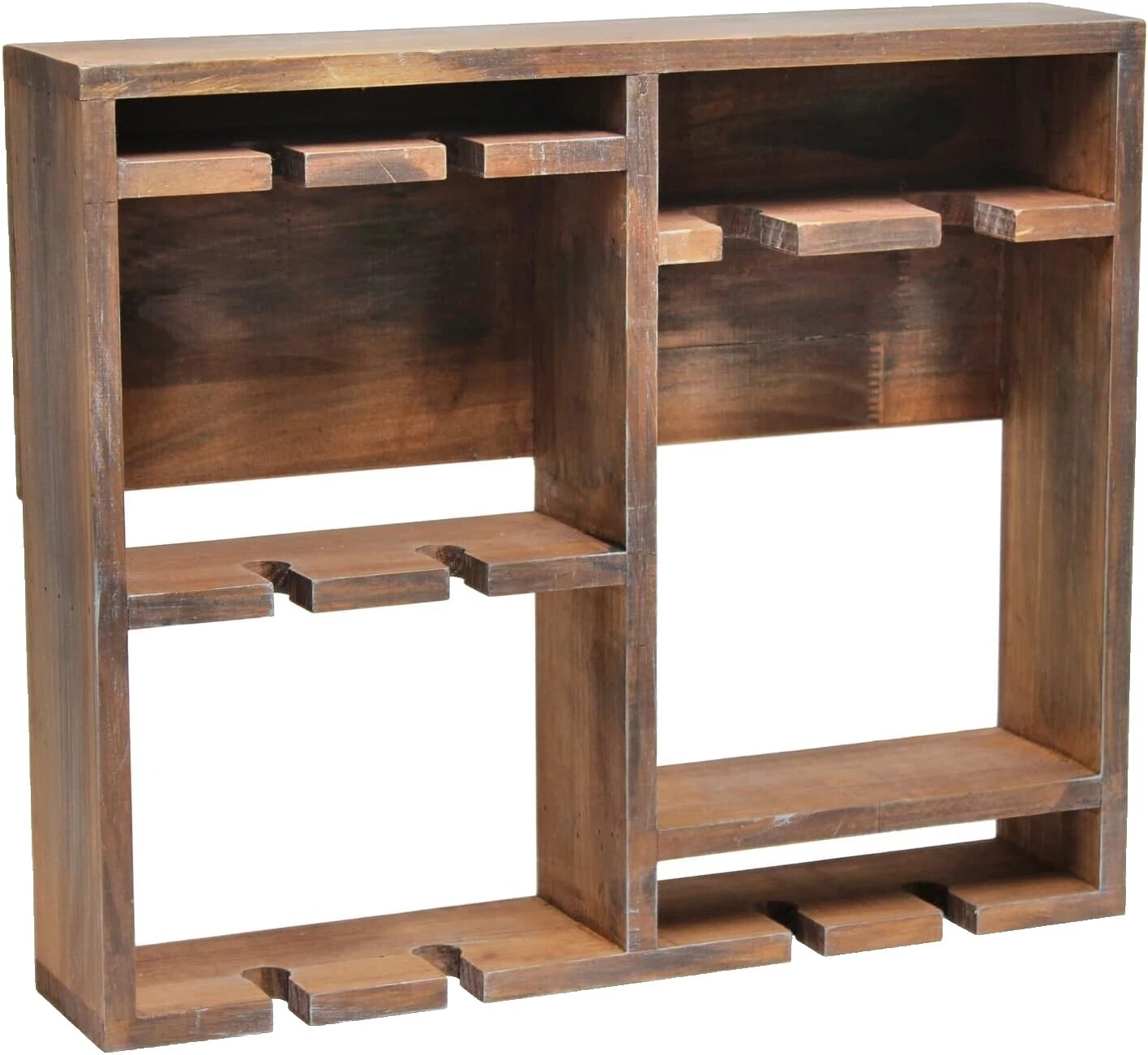 Montado en la pared de hierro Marrón estantes y soportes para botellas de vino