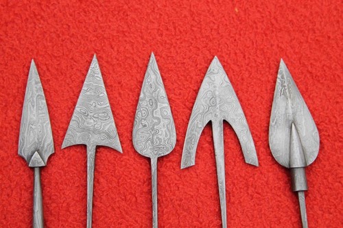 11 Types Of Hand Forged Damascus Steel Medieval Arrowheads ArrowPoint Arrow Tips - Picture 3 of 8