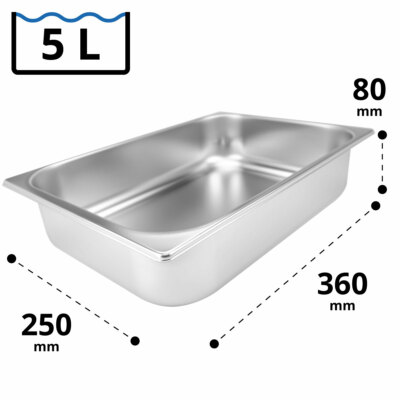 Eisbehälter Eiscafe 5 L 360x250x80 mm Speiseeisbehälter Eisvitrine Eisschale 