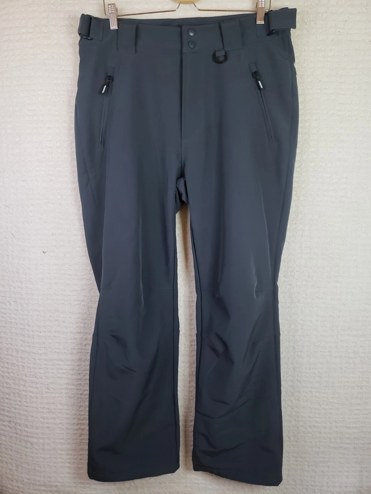 Outdoor Ventures Men's M Gray Fleece Lined Pants Softshell Water Snow-Resistant