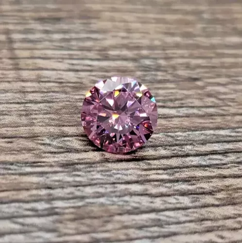 Certified 2 CT Natural Baby Pink Diamond, VVS1 D Grade, 8.50mm Round Cut