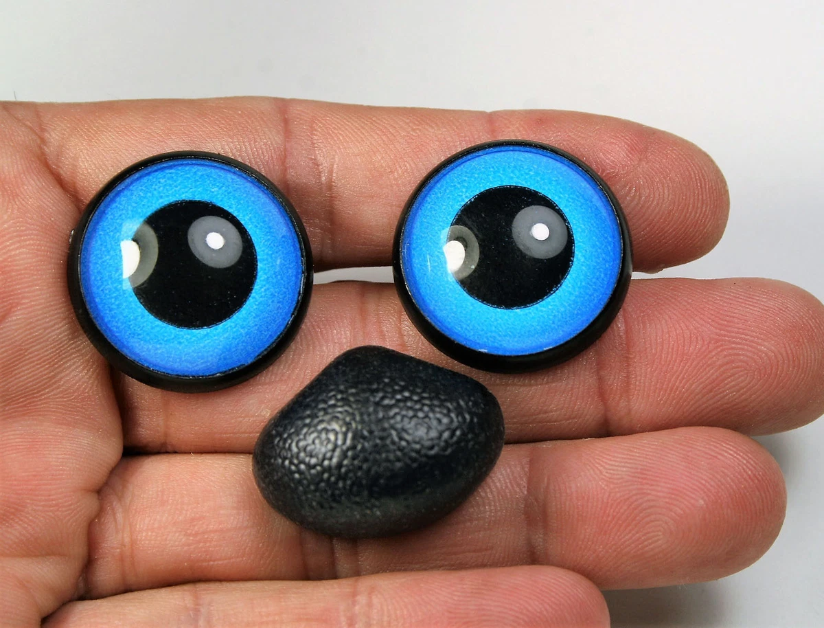 Amigurumi Blue safety eyes and nose 12 mm stuffed animal crafts crochet