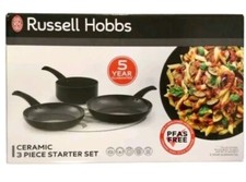 Russell Hobbs 3 Piece Ceramic Starter Set Frying Pan Saucepan NO PFAS