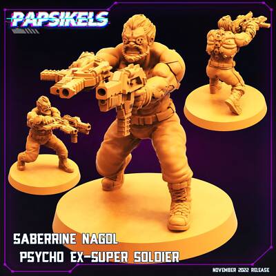 Saberrine Super Solider - Resin Miniature | Sci fi | Cyberpunk Mini | Papsikel