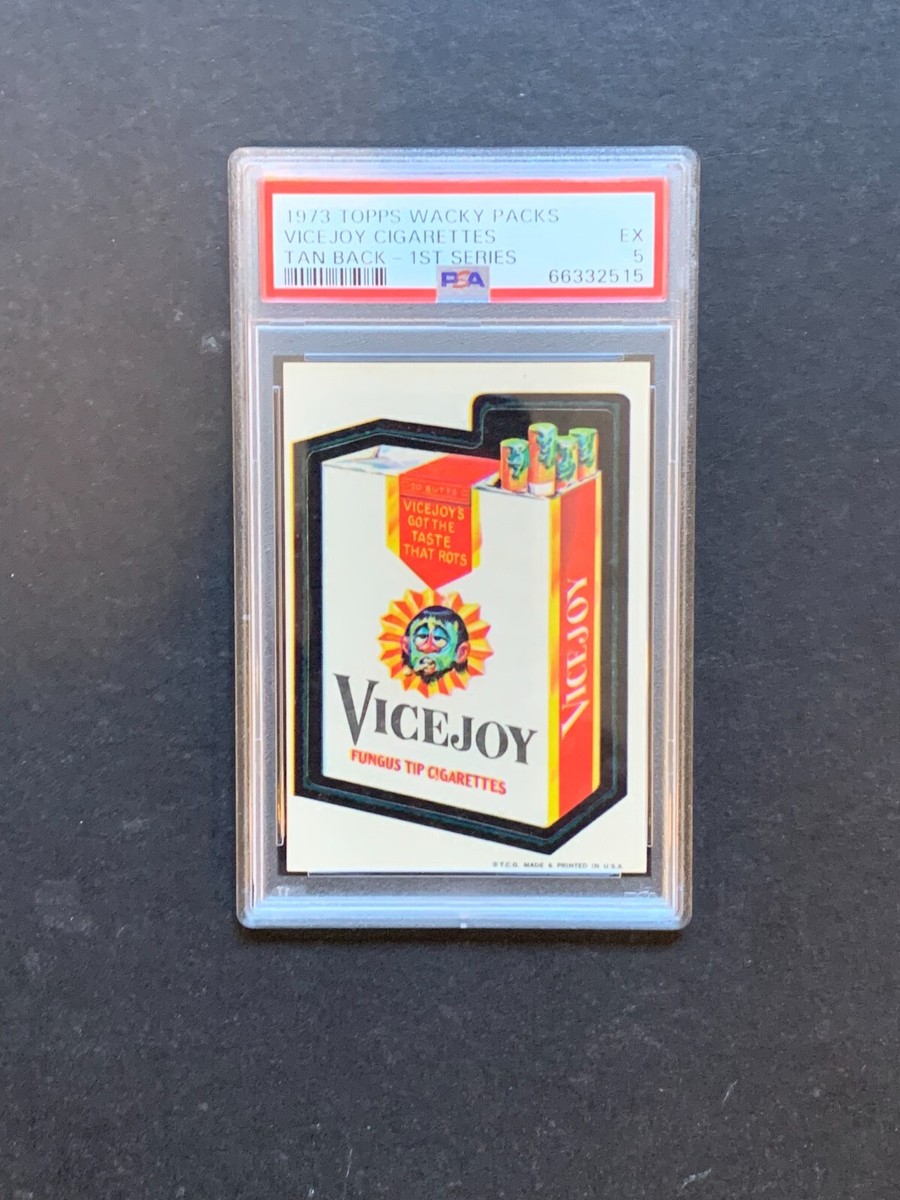 1973 Topps Wacky Packages ViceJoy Cigarettes 1st Series 1 Tan Back PSA 5 EX