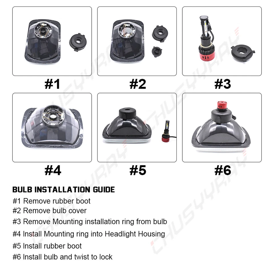 2PCS 7x6" LED Sealed Headlights High/Low fit for Ford F650 2000-2015 F750 Trucks - Image 3 of 4