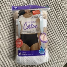 Hanes Ultimate Breathable Cotton Briefs Women's 6 Pack Briefs Size 8/XL