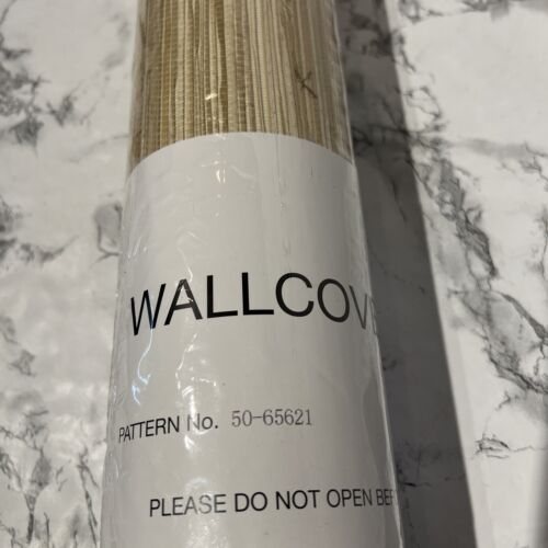Wallcovering Roll Tan Beige faux grasscloth textured 1x8yd Boho Farmhouse Natura