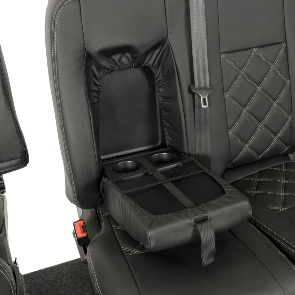 FUNDAS ASIENTO DELANTERAS FORD TRANSIT CUSTOM CUERO SINTÉTICO A MEDIDA (2013-2023) NEGRO 237 Foto 2 de 4