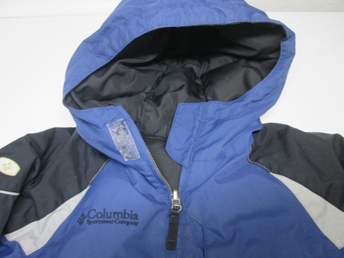 Columbia Youth Unisex Size 8 Puffer Jacket Blue Hooded Outerwear - Picture 4 of 7