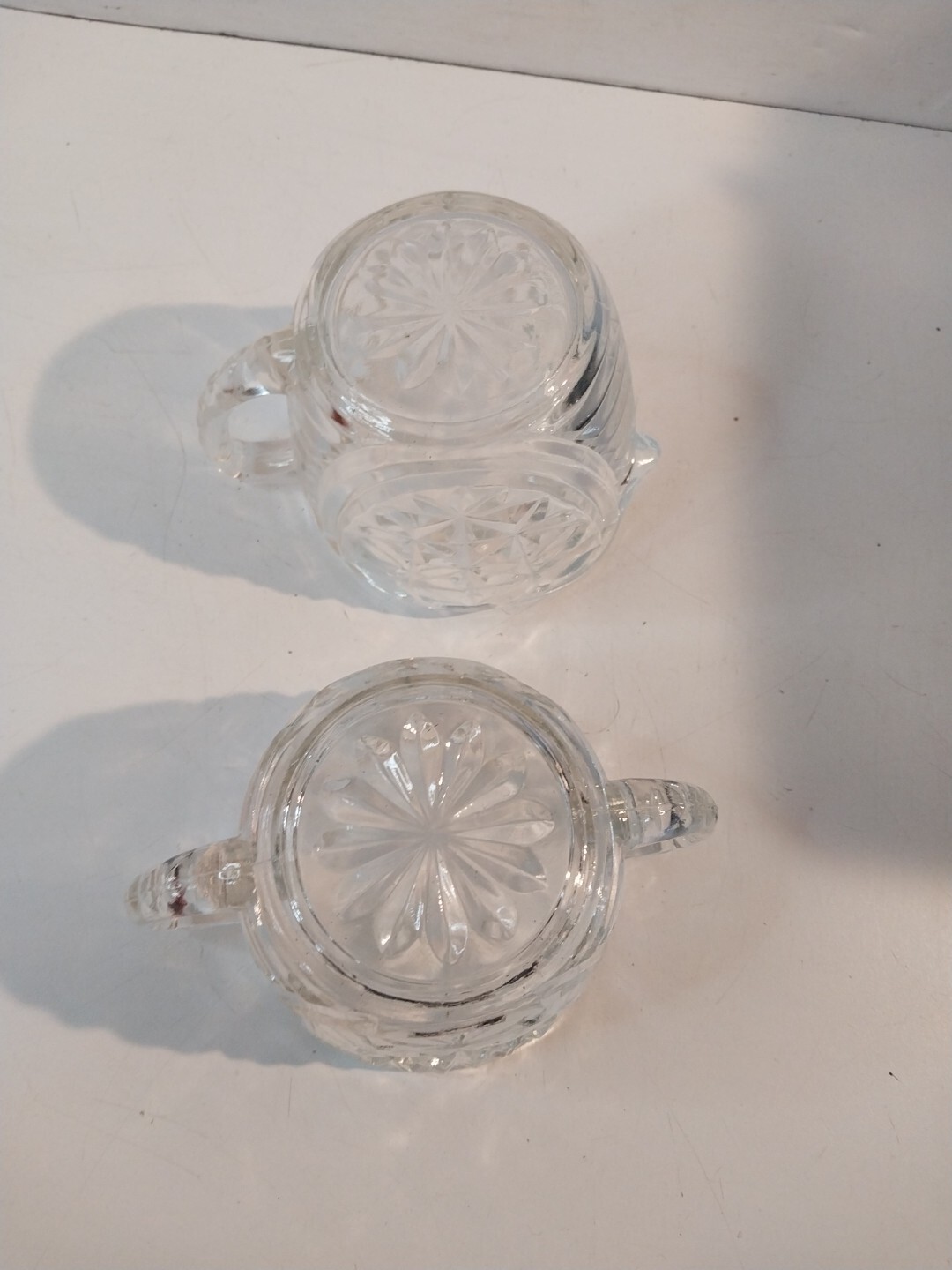 American Glass Cream and Sugar Set 2 1/2” Tall Vintage