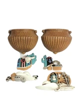 Homco Burwood Wall Pockets Southwestern Western Decor 6 Piece Set Retro MCM