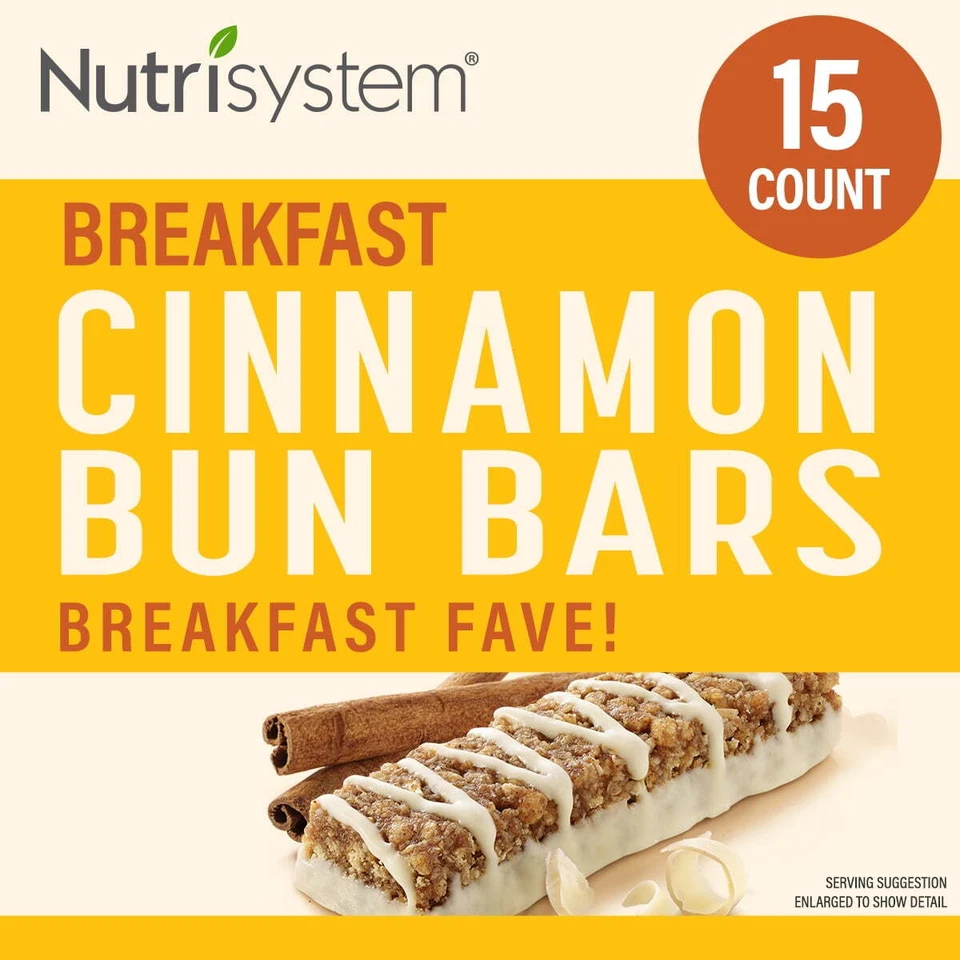 Cinnamon Bun Breakfast Bars, for Weight Loss, 15 Count - Image 3 of 4