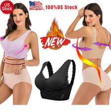 Women's Seamless Cross Front Side Buckle Lace Sports Bra Gym Wireless Yoga Bras