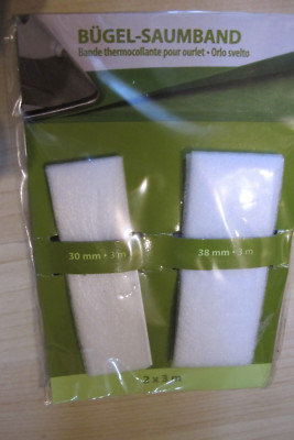 Bügel Saumband Set  30/38 mm je 3m Fixierband Bügelband  Nahtband Bügelsaumband