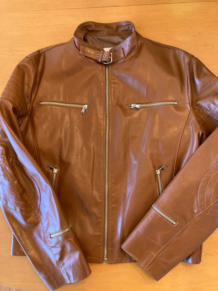 ジャケット・アウター PITTI FIRENZE VERA PELLE leather jacket Firenze Italian Vera Pelle Leather Jacket Vintage Moto Style