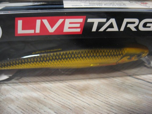 Live Target 4.5" Smelt 5/8 Oz Suspending Fishing Lure 5' Depth Gold Orange - Picture 2 of 7