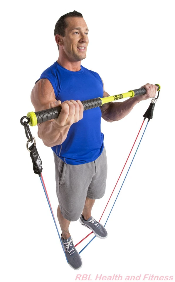 GOFIT Resist-A-Bar Gimnasio Kit-Bar, 3 Tubos de Alimentación, Manijas, Anclajes y Más - GF-RBK Foto 2 de 4