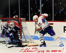 STEPHAN LEBEAU (2) Montreal Canadiens Autographed 8x10 Photo with 93 CUP insc.