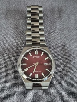 Citizen Tsuyosa automatic watch, sunray burgundy dial, stainless steel bracelet