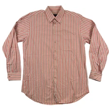 Scott Barber Shirt Mens Large Button Down Striped Long Sleeve Casual