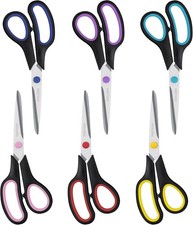 Scissors Set of 6-Pack 8 Scissors All Purpose Comfort-Grip Handles Sharp Sciss