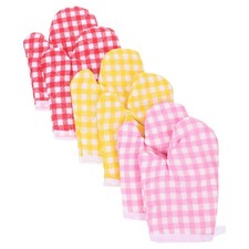 Reusable Kids Oven Gloves Small Thermal Mitts for Baking and Cooking 3Pairs
