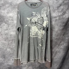 Y2K Libertalia Freedom Fighter Thermal Shirt XL Cross Dragon Graphic Prisoner