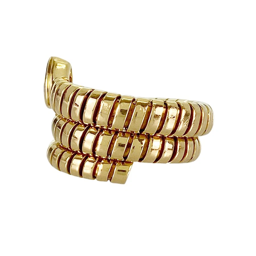 Anillo de diamantes de oro amarillo tubogas BVLGARI Foto 2 de 4