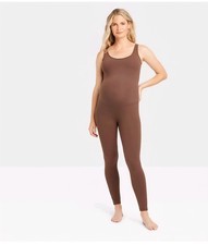 Isabel by Ingrid  Isabel Sleeveless Unitard Maternity Jumpsuit Chocolate Brown