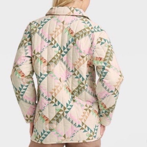 Universal Thread Quilted Geometric Pattern Jacket… - image 4