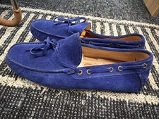 Barneys New York Men\'s Suede Shoes Plain Toe Lace-Up Loafers Blue Size 8 Barneys New York Suede Men main image 4