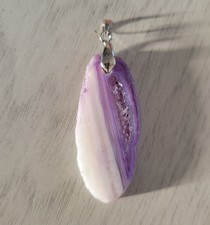 Sterling Silver Purple Agate Pendant Women