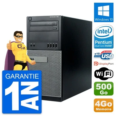 PC Tour Dell OptiPlex 790 MT Intel G630 RAM 4Go Disque Dur 500Go Windows 10 Wifi - Photo 1/3