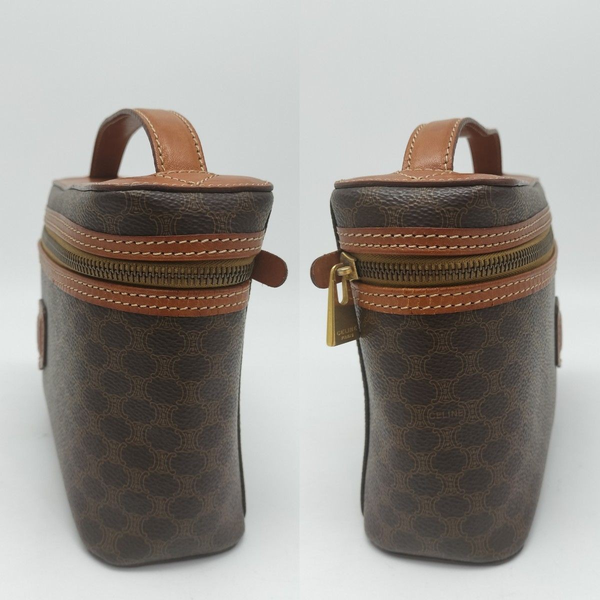 CELINE Macadam Pattern Leather Vanity Handbag Vin… - image 7