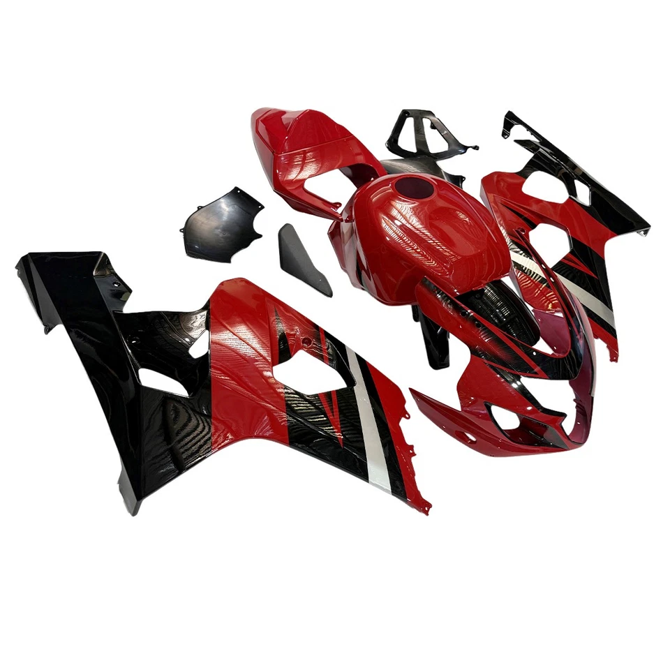 Kit de carenado ABS para Suzuki GSXR600 GSXR750 2004 2005 K4 04 05 kit de carrocería rojo negro Foto 3 de 4